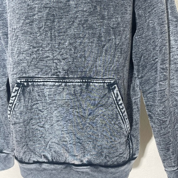 Talentless heavyweight sweatshirt hoodie black denim acid wash 100% Cotton RARE - Picture 3 of 8